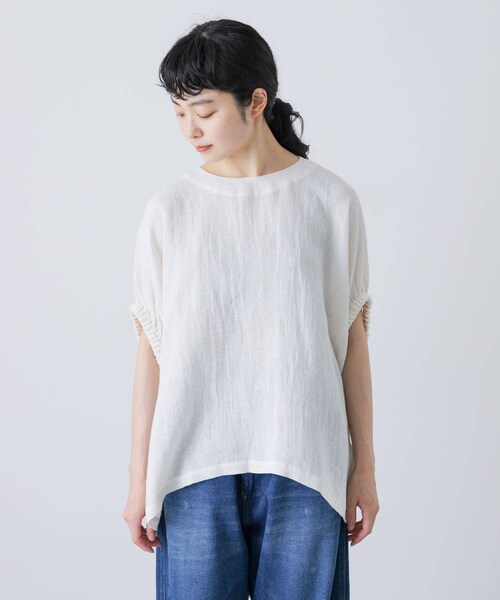 かぐれ（カグレ）の「パナマギャザースリーブプルオーバー（その他トップス・レディース・IVORY/NAVY・FREE）」の12枚目の写真