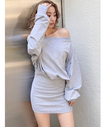 GYDA | ドッキングオフショル スウェットワンピース(ワンピース)