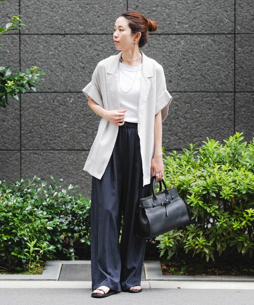 URBAN RESEARCH（アーバンリサーチ）の「シアーハーフスリーブジャケット（テーラードジャケット・レディース・BEIGE/NAVY/BLACK・FREE）」の17枚目の写真