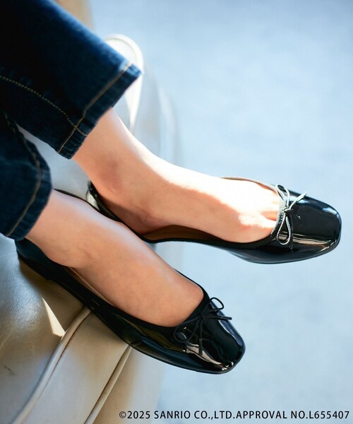 ROPE' PICNIC（ロペピクニック）の「【ROPE' PICNIC×Sanrio characters】軽くてやわらかいバレエシューズ（バレエシューズ・レディース・ブラック/シルバー系・L/M/S）」の8枚目の写真