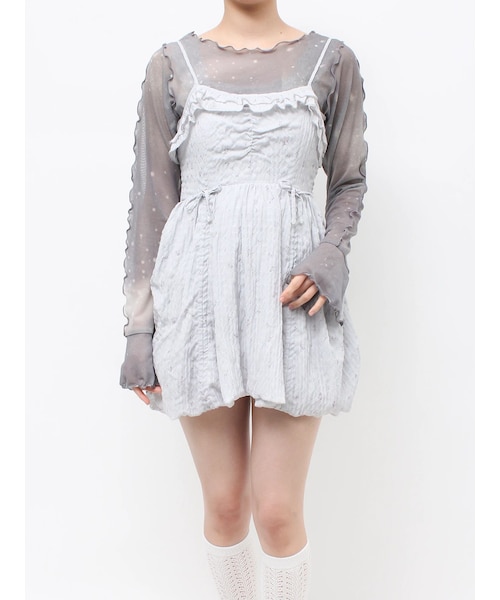 merry jenny（メリージェニー）の「sistars cami onepiece（ワンピース・レディース・オフホワイト/グレー/ピンク/ブルー・F）」の5枚目の写真