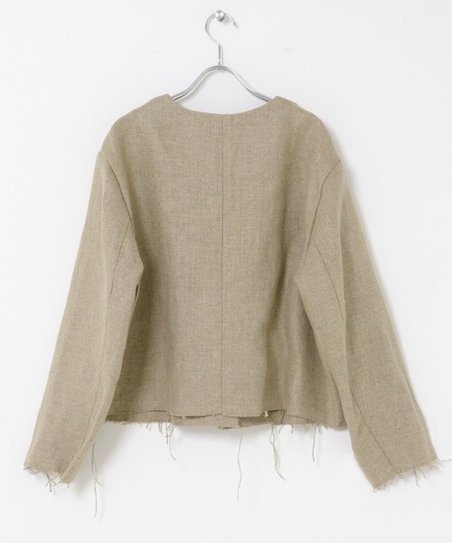 URBAN RESEARCH DOORS（アーバンリサーチドアーズ）の「ARCHI　HEAVYLINENJACKET（ノーカラージャケット・レディース・BEIGE・S）」の5枚目の写真