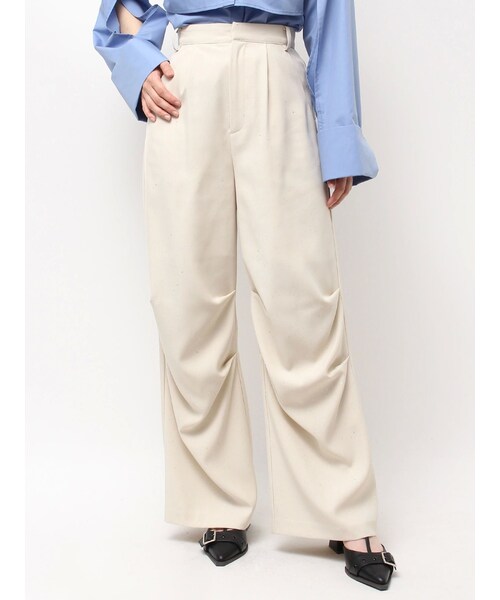 dazzlin（ダズリン）の「ニータックストレートパンツ（その他パンツ・レディース・アイボリー/グレー/チャコールグレー・S/M）」の2枚目の写真