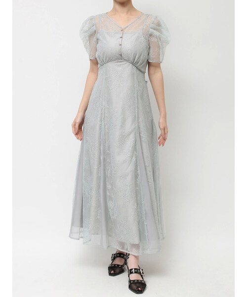 dazzlin（ダズリン）の「ラメチュールレースパイピングドレス（ドレス・レディース・ブルー/アイボリー/ブラック/ピンク・S/M）」の22枚目の写真