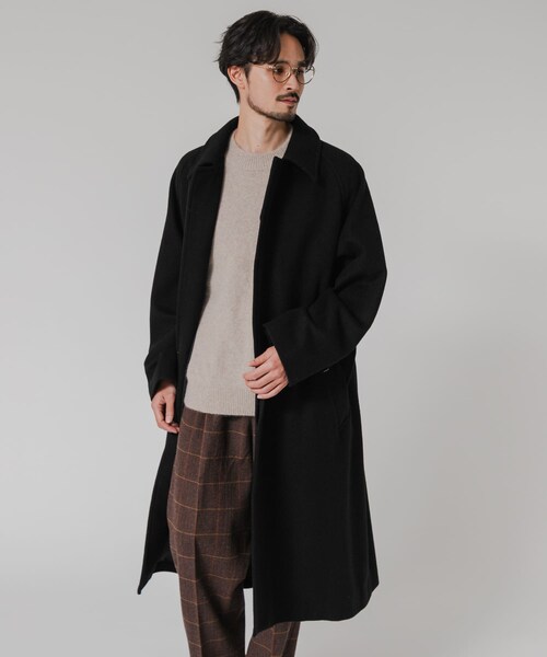 URBAN RESEARCH（アーバンリサーチ）の「WOOL BEAVER BELTED COAT（ステンカラーコート・メンズ・BLACK/MOCHA/BROWN・M/L）」の7枚目の写真