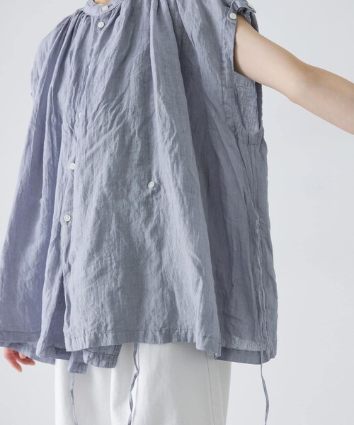 かぐれ（カグレ）の「Vlas Blomme　2WAYケープブラウス（シャツ/ブラウス・レディース・L BEIGE/BLUE GRAY・Free）」の16枚目の写真