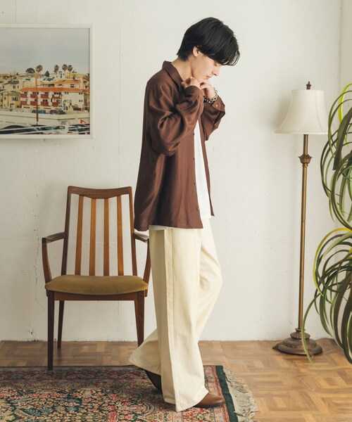 SENSE OF PLACE by URBAN RESEARCH（センスオブプレイスバイアーバンリサーチ）の「ヴィンテージライクデニムワイドパンツ（デニムパンツ・メンズ・IVORY/BLACK/D.INDIGO/ONE WASH・M/L/XL）」の11枚目の写真