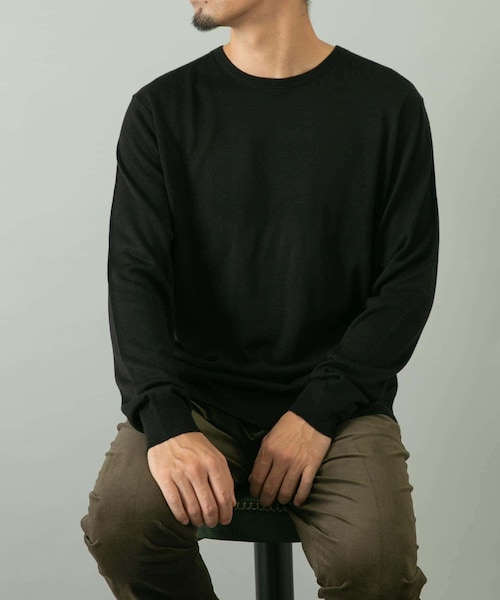 URBAN RESEARCH ROSSO（アーバンリサーチロッソ）の「『一部WEB限定カラー』『XLサイズあり』『UR TECH』ハイゲージクルーネックニット（ニット/セーター・メンズ・GRAY/BEIGE/NAVY/BLACK/L.BROWN・M/L/XL）」の10枚目の写真