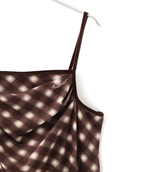 VIS(ビス)の「【MARY QUANT×VIS】チェックベロアドレープキャミワンピース(ワンピース・レディース・ブラック/ブラウン系・F)」の15枚目の写真