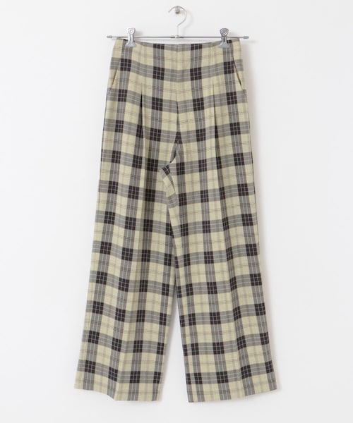 URBAN RESEARCH ROSSO（アーバンリサーチロッソ）の「カラーチェックワイドパンツ（その他パンツ・レディース・BLACK/GREEN・36/38）」の10枚目の写真