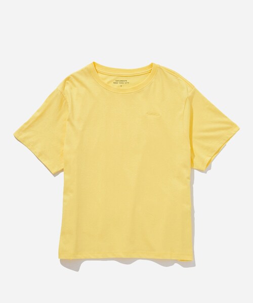 Saturdays NYC（サタデーズ ニューヨークシティ ）の「Script Standard SS Tee（Tシャツ/カットソー・レディース・グリーン/クリーム・L/M）」の3枚目の写真
