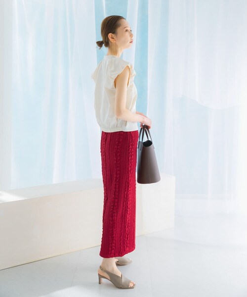 URBAN RESEARCH ROSSO（アーバンリサーチロッソ）の「ジャガードイージーストレートスカート（スカート・レディース・BLACK/RED・FREE）」の12枚目の写真