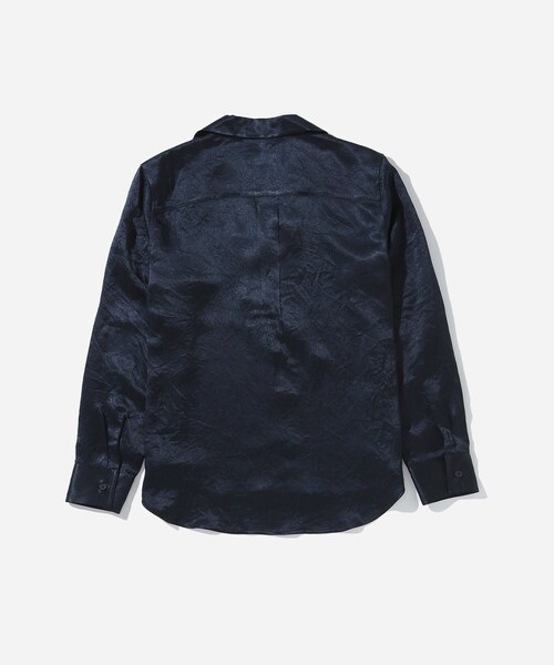 Saturdays NYC（サタデーズ ニューヨークシティ ）の「Lomedico Crinkled Satin LS Shirt（シャツ/ブラウス・レディース・ネイビー/イエロー・L/XS）」の10枚目の写真