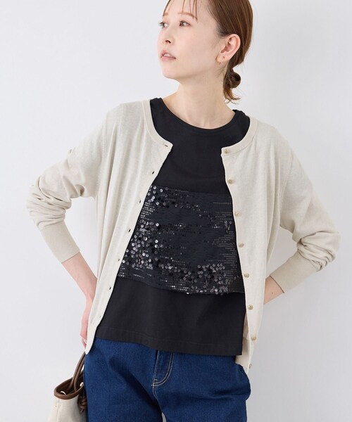 ROPE' PICNIC（ロペピクニック）の「【UVカット・吸水速乾・遮熱】Comfort Seriesコンフォートシリーズ/カーディガン（カーディガン/ボレロ・レディース・ブラック/キナリ/ブルー/ブルー系/ピンク系・38/40）」の2枚目の写真