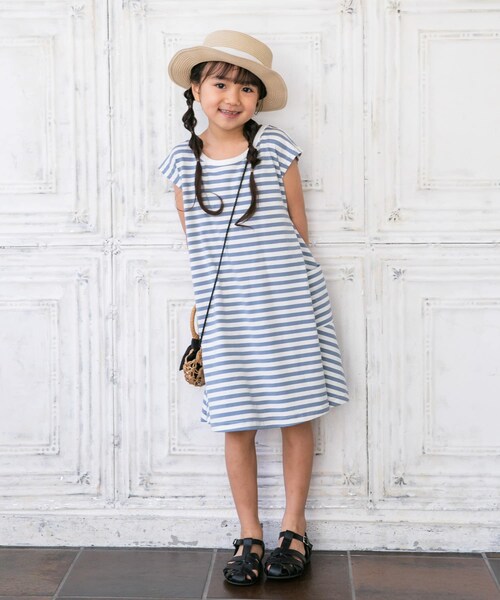 URBAN RESEARCH DOORS(アーバンリサーチドアーズ)の「ボーダーフレアワンピース(KIDS)(ワンピース・キッズ・BLUE/PURPLE・105/120/135)」の21枚目の写真