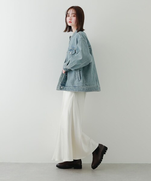 SENSE OF PLACE by URBAN RESEARCH(センスオブプレイスバイアーバンリサーチ)の「ルーズノーカラーデニムジャケット(デニムジャケット・レディース・L.INDIGO/D.INDIGO/BLACK・one)」の20枚目の写真