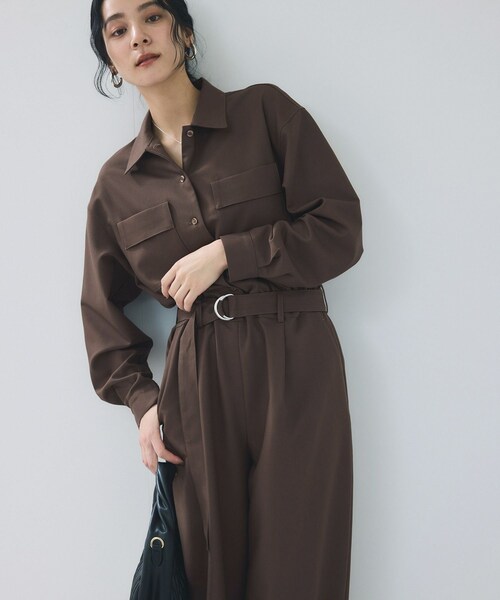 VIS（ビス）の「ポケットディテールジャンプスーツ（つなぎ/オールインワン・レディース・ブラック/ダークブラウン・F）」の11枚目の写真