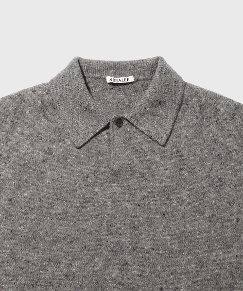ADAM ET ROPE'(アダムエロペ)の「【AURALEE/オーラリー】CASHMERE NEP KNIT POLO(ニット/セーター・メンズ・ブラック/ライトグレー・3/4)」の11枚目の写真