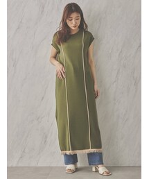 COTORICA | 配色ウォッシャブルニットワンピース(ワンピース)