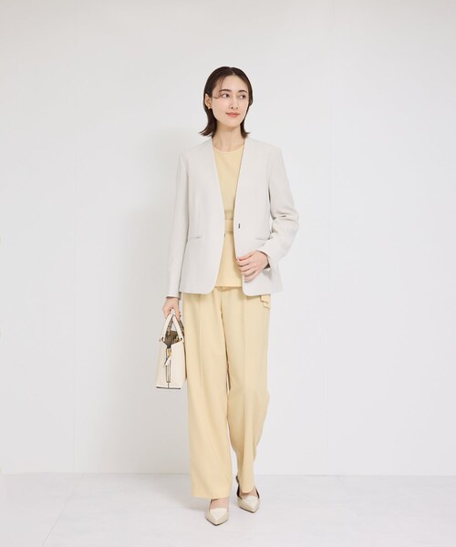 ROPE'（ロペ）の「ポプリンセンタープレスパンツ/セットアップ対応（その他パンツ・レディース・ブラック/クリーム系・36/38）」の13枚目の写真