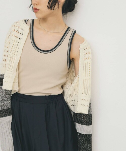 KBF（ケイビーエフ）の「バイカラータンクトップ（タンクトップ・レディース・L.BEIGE/BLUE GRAY/D.BROWN・one）」の15枚目の写真