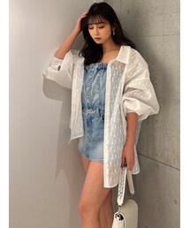 GYDA | GYDA PATTERN SHEER シャツ(シャツ/ブラウス)