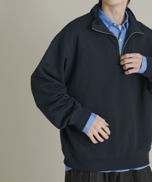SENSE OF PLACE by URBAN RESEARCH（センスオブプレイスバイアーバンリサーチ）の「『一部WEB限定カラー』ハーフジップロングスリーブスウェット（スウェット・メンズ・BLACK/GRAY/NAVY/GREEN/L.BLUE・M/L）」の17枚目の写真