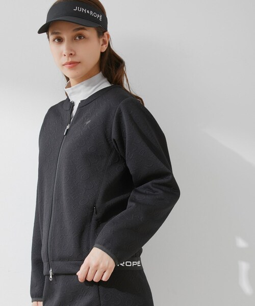 ROPE'（ロペ）の「ロゴモノグラムジャガード　ブルゾン（ブルゾン・レディース・ブラック/ホワイト・L/M/S）」の5枚目の写真