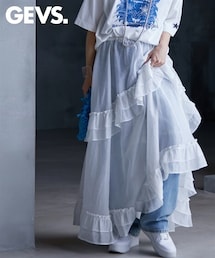 nissen | 大きいサイズ シアーマキシスカート(ペチコート付) GEVS.(スカート)