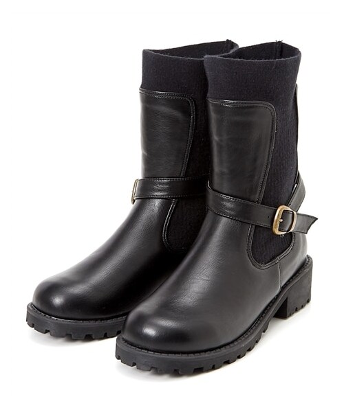 nissen（ニッセン）の「【ゆったり幅広】ベルト付ニット切替えミドルブーツ（低反発中敷）（ワイズ４Ｅ）（ブーツ・メンズ・黒/ブラウン/オーク/チャコールグレー/カーキ・M=23.0~23.5cm/4E/L=24.0~24.5cm/4E/LL=25.0~25.5cm/4E/3L=26.0~26.5cm/4E）」の21枚目の写真