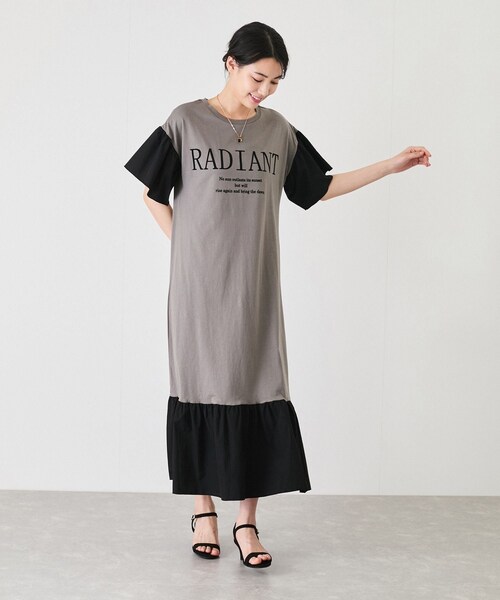 Jayro（ジャイロ）の「フロッキーロゴドッキングワンピース（ワンピース・レディース・ブラック/グレー/ネイビー・M）」の16枚目の写真