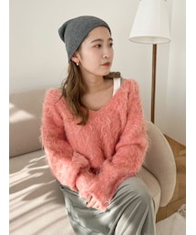 Ungrid | Vネック起毛ルーズニット(ニット/セーター)