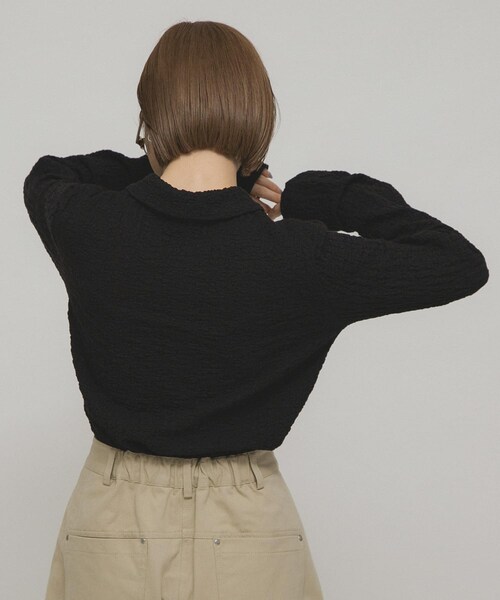 KBF（ケイビーエフ）の「ポコポコジャガードシャツ（シャツ/ブラウス・レディース・IVORY/PINK/BLACK・One）」の12枚目の写真