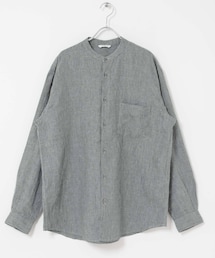URBAN RESEARCH DOORS | シルケットリネン バンドカラーロングスリーブシャツ(シャツ/ブラウス)