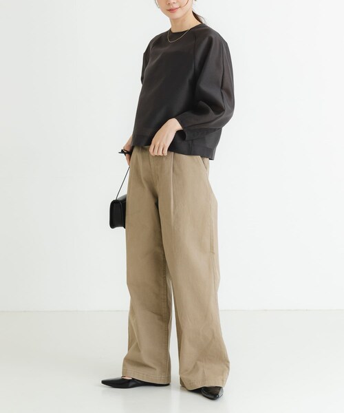 URBAN RESEARCH（アーバンリサーチ）の「『MADE IN JAPAN』オーガンジーブラウス（シャツ/ブラウス・レディース・CHARCOAL/BEIGE・FREE）」の13枚目の写真