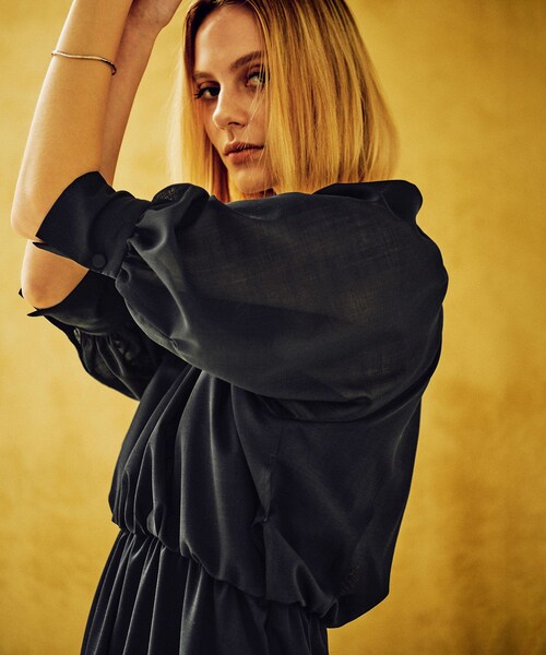 ROPE'（ロペ）の「【限定店舗・J'aDoRe限定】エレガンスウールボイルワンピース（ワンピース・レディース・ネイビー・38/36）」の5枚目の写真