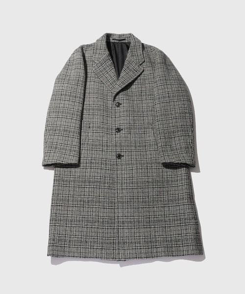 ADAM ET ROPE'(アダムエロペ)の「グレンチェックダブルフェイスチェスターコート(チェスターコート・メンズ・ブラック系・L/M)」の2枚目の写真