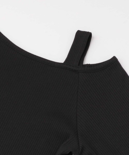 SENSE OF PLACE by URBAN RESEARCH（センスオブプレイスバイアーバンリサーチ）の「アシメネックリブトップ(7分袖)（Tシャツ/カットソー・レディース・BLACK/GREIGE/DUSTY PINK・FREE）」の14枚目の写真