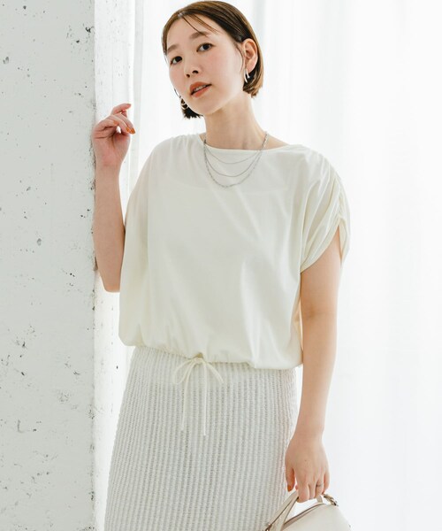 URBAN RESEARCH ROSSO（アーバンリサーチロッソ）の「『UR TECH』F by ROSSO　UVCUTバックオープンクロップドTシャツ（Tシャツ/カットソー・レディース・BLACK/OFF WHITE/YELLOW・FREE）」の7枚目の写真