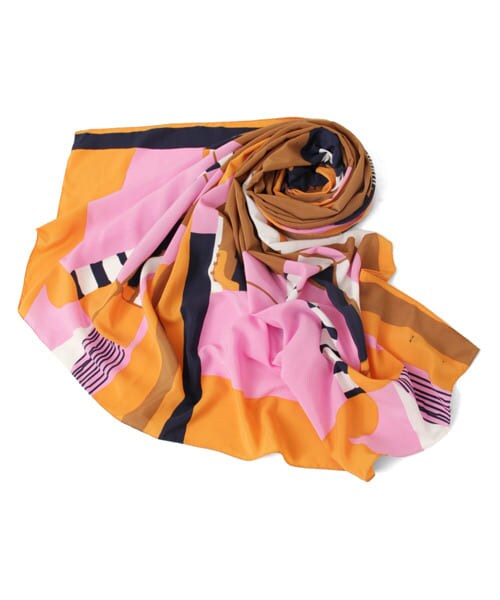 URBAN RESEARCH ROSSO（アーバンリサーチロッソ）の「幾何学スカーフ（マフラー・レディース・PINK/NAV・Free）」の2枚目の写真