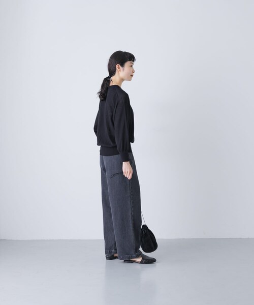 かぐれ（カグレ）の「フェードデニムイージーパンツ（デニムパンツ・レディース・L/INDIGO/BLACK・FREE）」の7枚目の写真