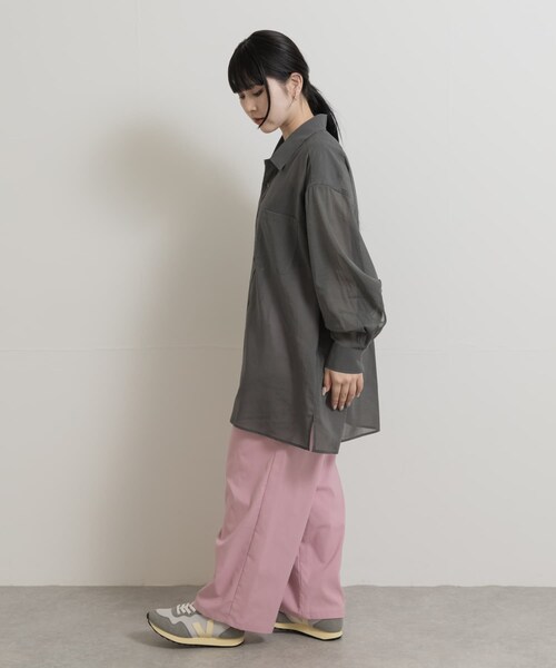 THE GOODLAND MARKET（ザグッドランドマーケット）の「『別注』MIDIUMISOLID×TGM　sheer voile shirts（シャツ/ブラウス・レディース・SAX/GRAY/OFF・one）」の12枚目の写真