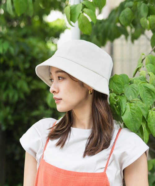SENSE OF PLACE by URBAN RESEARCH(センスオブプレイスバイアーバンリサーチ)の「コットンツイルリボンバケットハット(ハット・レディース・IVORY/BLACK・One/one)」の10枚目の写真