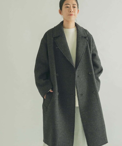 URBAN RESEARCH DOORS(アーバンリサーチドアーズ)の「FORK&SPOON チェックダブルコート(チェスターコート・レディース・BRNCHK/CHCCHK・1)」の20枚目の写真