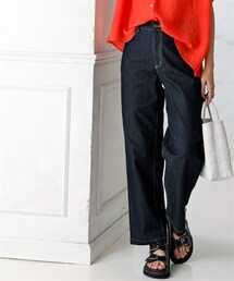 nissen | ゆるフィットデニムワイドパンツ（股下73cm）＜大きいサイズ有＞(パンツ)