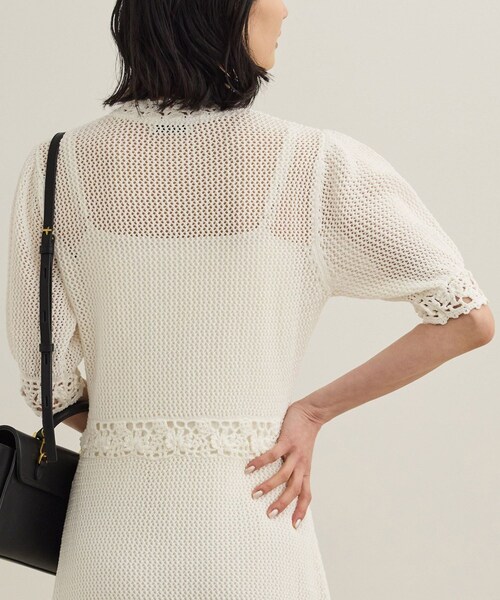 ROPE'（ロペ）の「クロシェニットワンピース/洗える（ワンピース・レディース・ホワイト/ネイビー・F）」の12枚目の写真