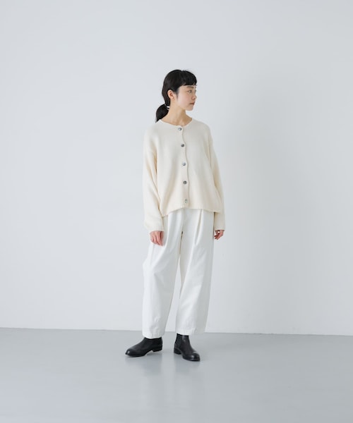 かぐれ（カグレ）の「コットンローゲージショートカーディガン（カーディガン/ボレロ・レディース・IVORY/BLACK・Free）」の8枚目の写真
