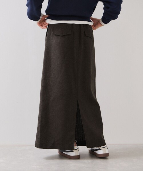 VIS（ビス）の「へリンボーンIラインロングスカート/セットアップ対応（スカート・レディース・チャコール/ダークブラウン・M/S）」の10枚目の写真