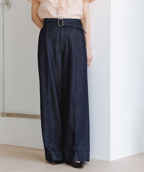 ROPE'（ロペ）の「ライトテンセルデニムベルテッドワイドパンツ（その他パンツ・レディース・ネイビー・34/36/38）」の9枚目の写真