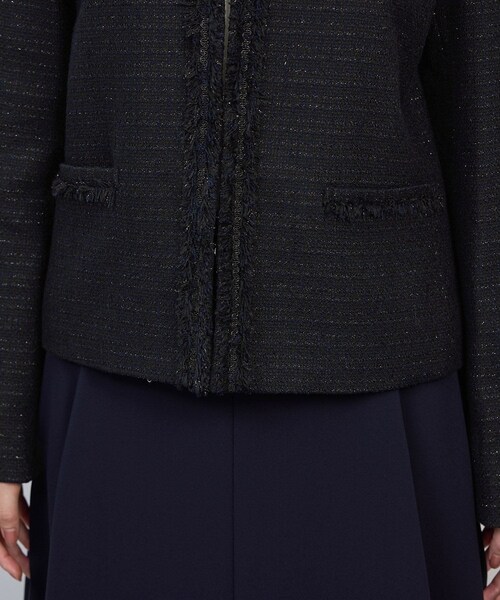 ROPE'(ロペ)の「ミックスツイードノーカラージャケット/セットアップ対応・25AW(ノーカラージャケット・レディース・ネイビー・36/38/40)」の21枚目の写真